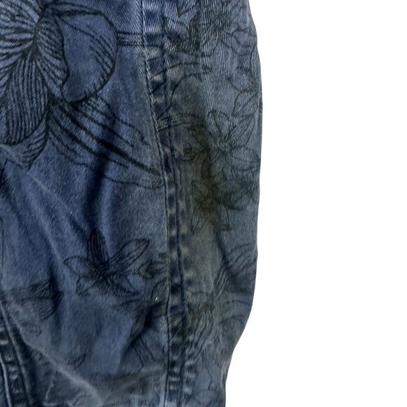 Gap Denim Legging Cargo Jeans Floral Pattern Size 16R Blue Made In Indonesia - Picture 2 of 9